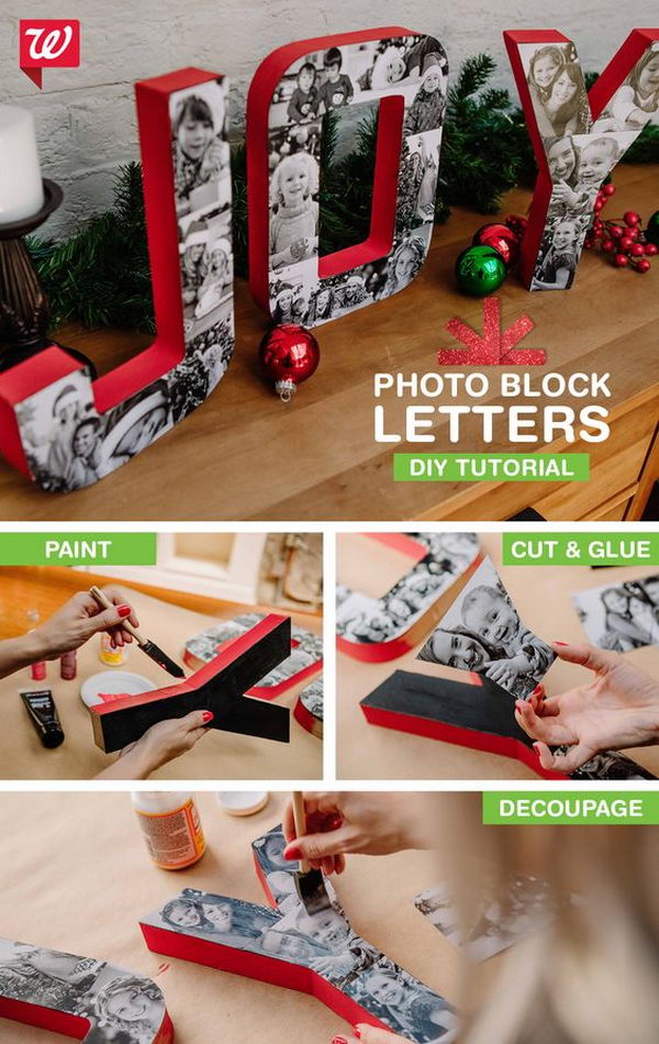 Turn Your Favorite Family Photos Into Swoon Worthy Block Letters With this DIY Tutorial. 