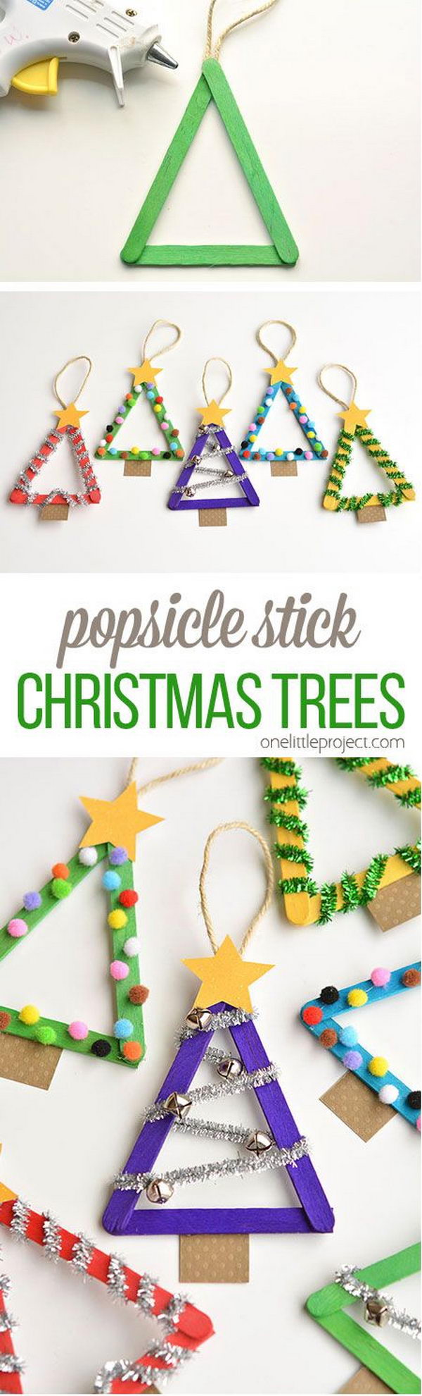 Popsicle Stick Christmas Trees. 