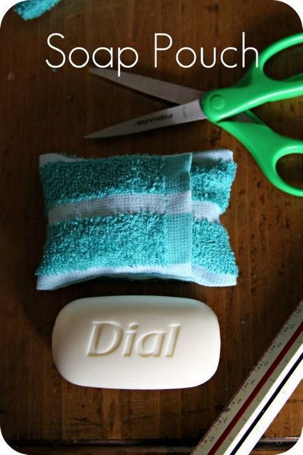 DIY Soap Pouch. You would not drop the soap and use let of it while exfoliating! 