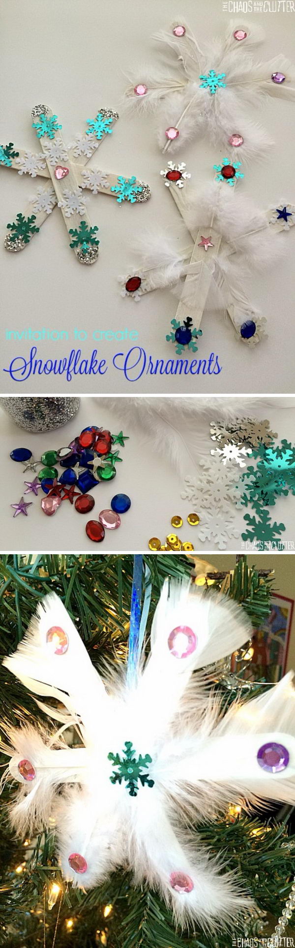 Use Popsicle Sticks to Create Snowflakes. 