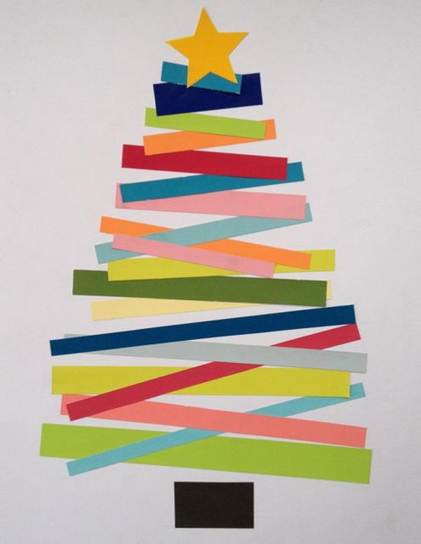 Scrap Paper Christmas Tree Craft. 