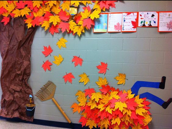 Fall Hallway Decoration. 