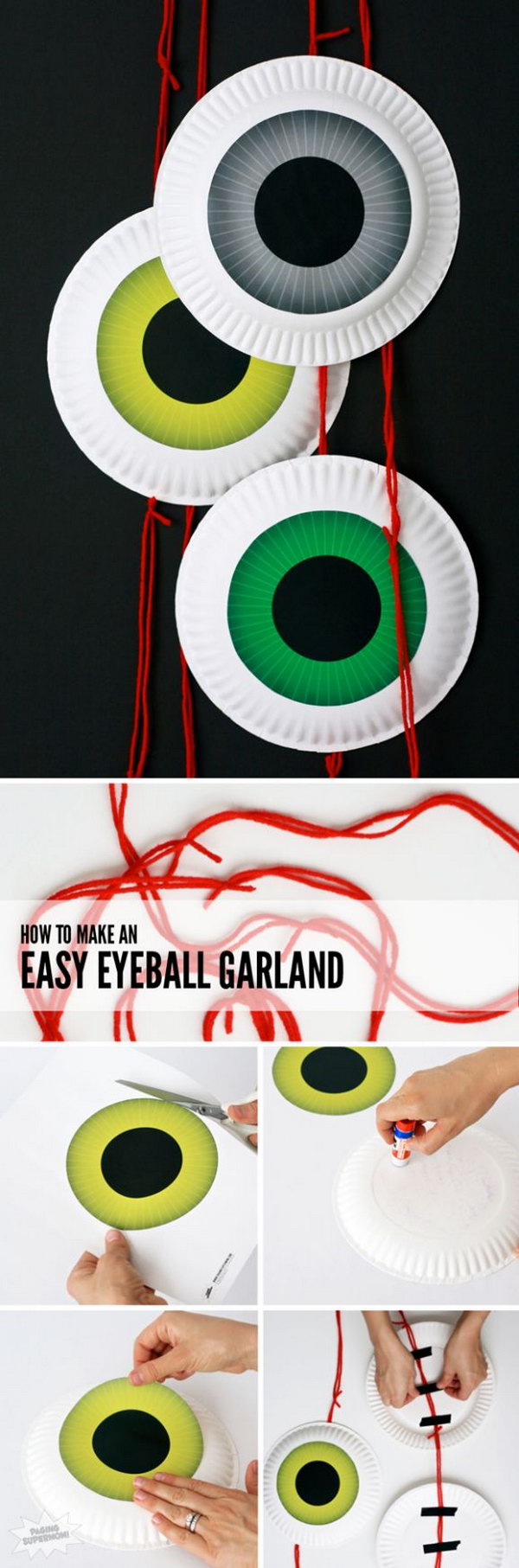 Cute DIY Halloween Eyeball Door Garland . 