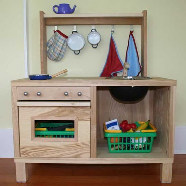 Fantastic DIY Wooden Play Kitchen. See more details 