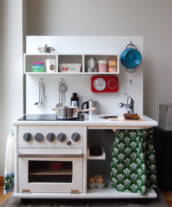 Well Equipped Kitchen from a Corner Cabinet. Get the tutorial 