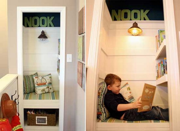 Closet Turned Book Nook 