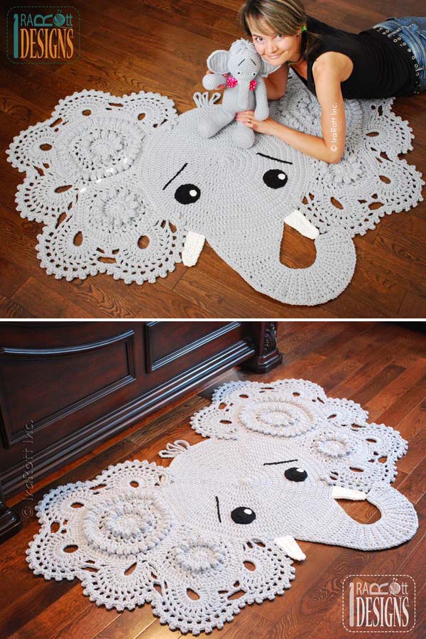 Crochet Elephant Rug. Look This Cute! I'm so into it. 
