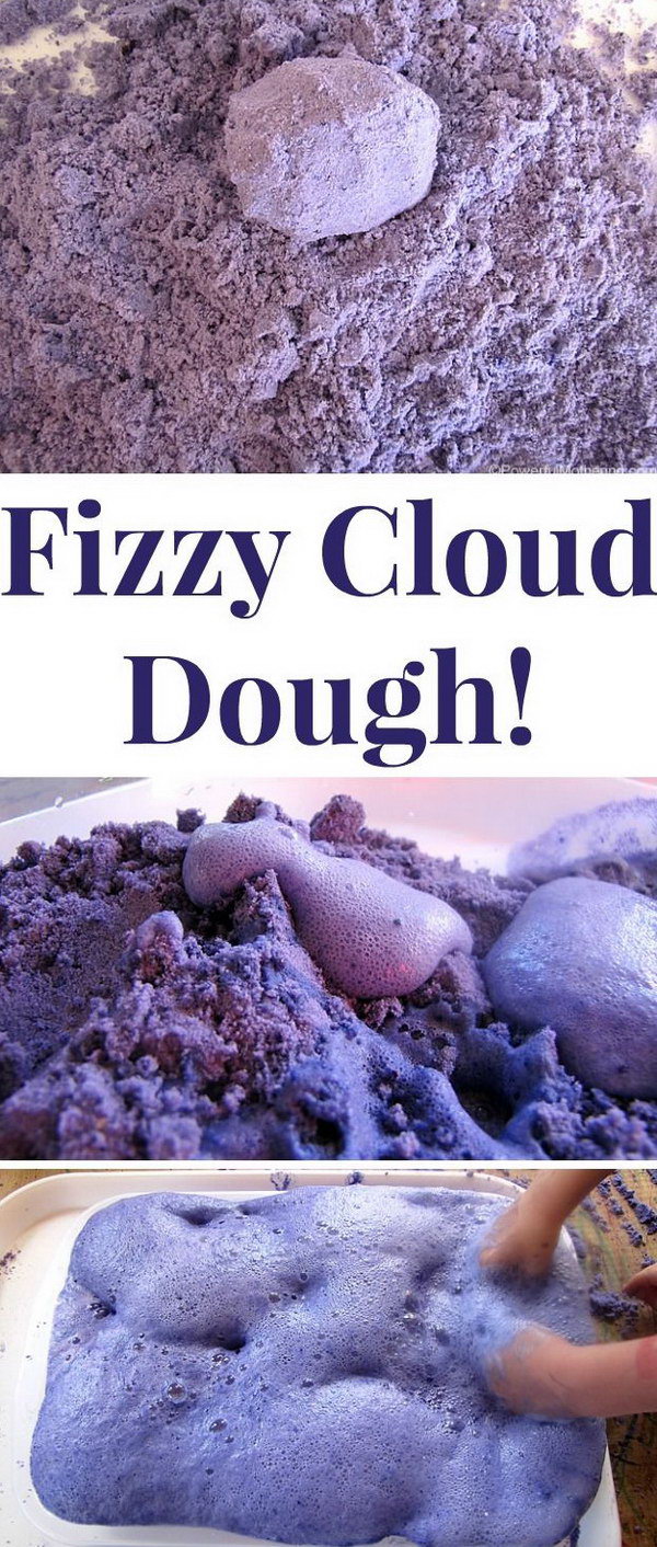 Fizzy Cloud Dough Experiment. 