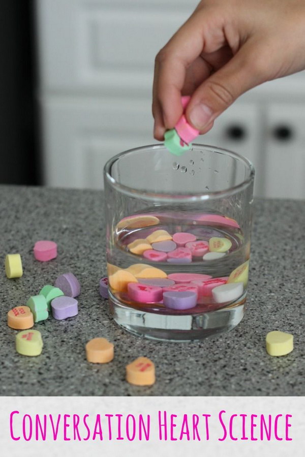 Conversation Heart Candy Science Experiments. 
