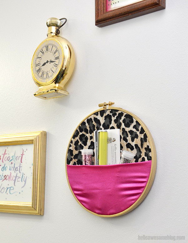 No Sew Embroidery Hoop Wall Organizer 