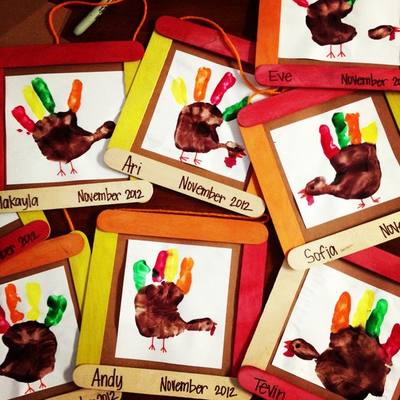 Turkey Handprint Picture Frames. 