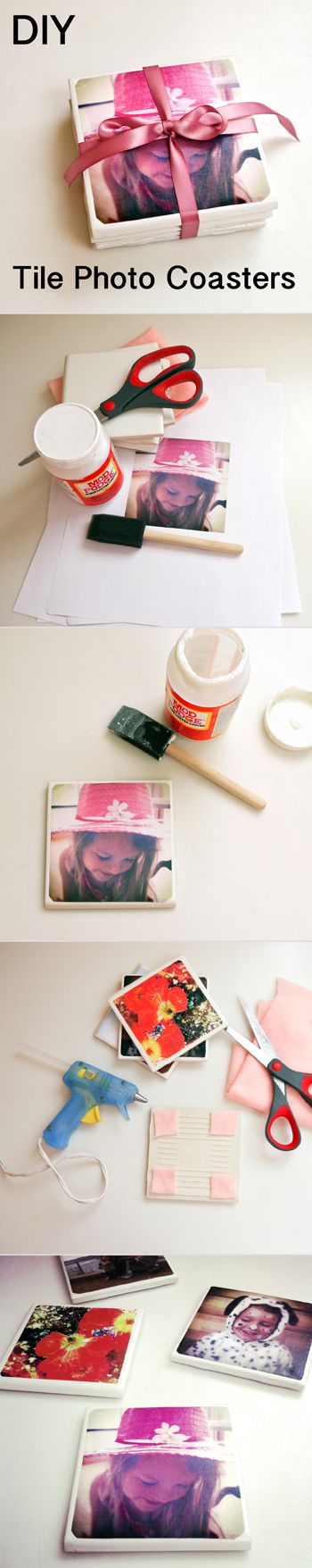 The Perfect Personalized Gift: DIY Tile Photo Coasters. 
