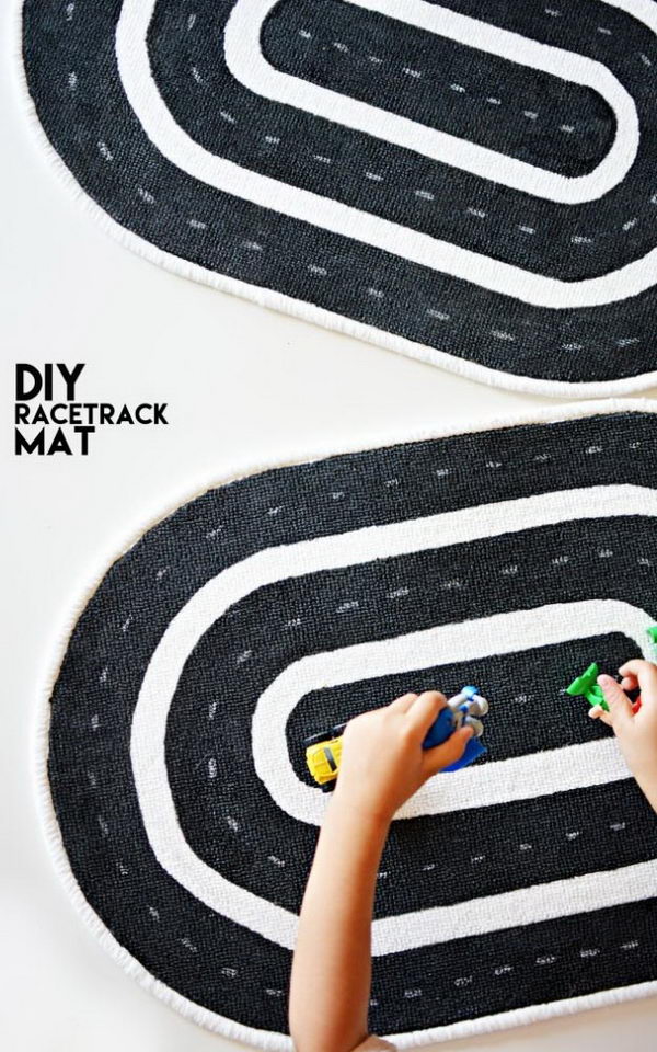 DIY Racetrack Mat For Kids. 