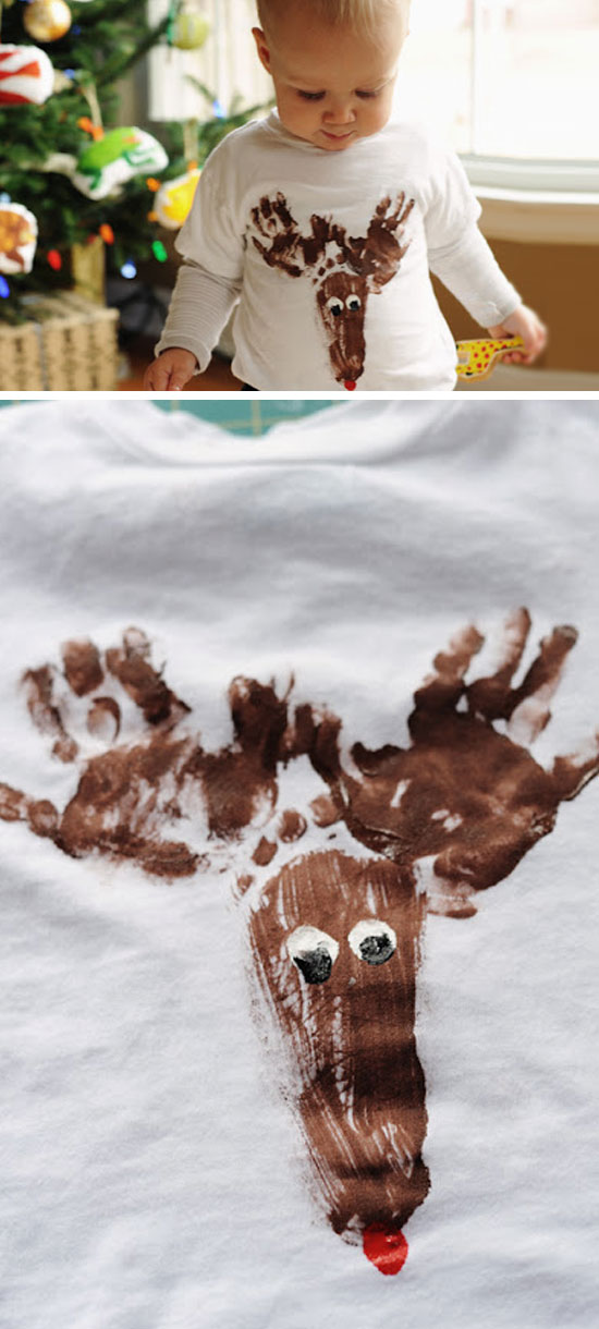 Handprint Reindeer T Shirt. 