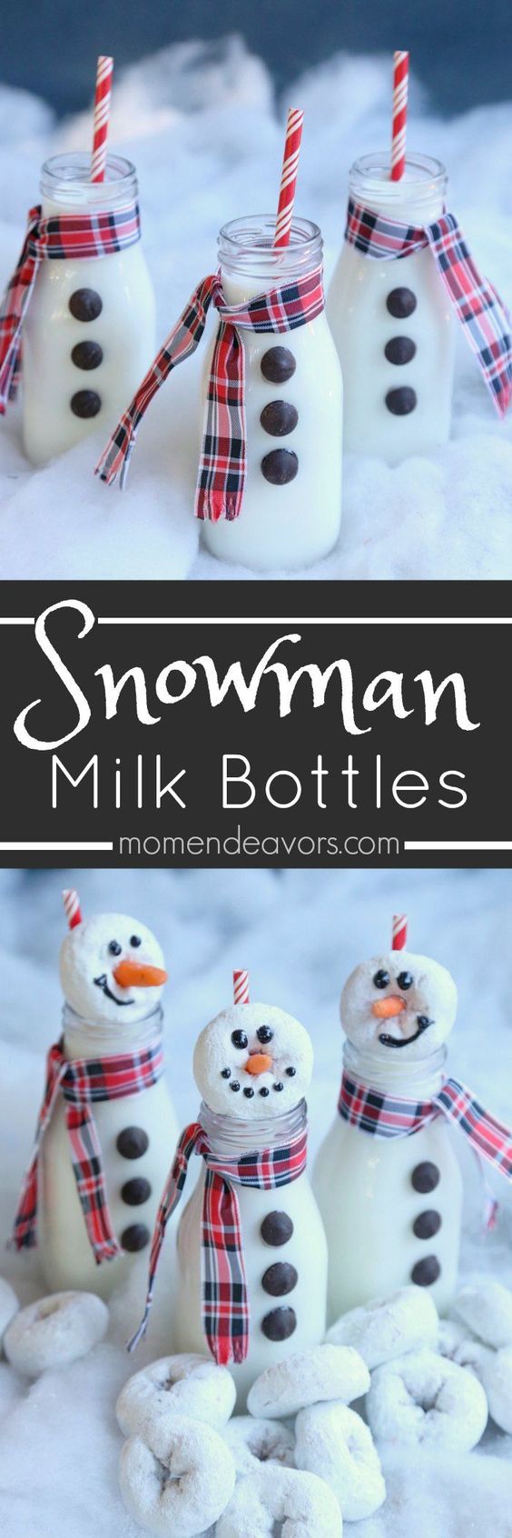 Cute Snowman Milk Bottles. 