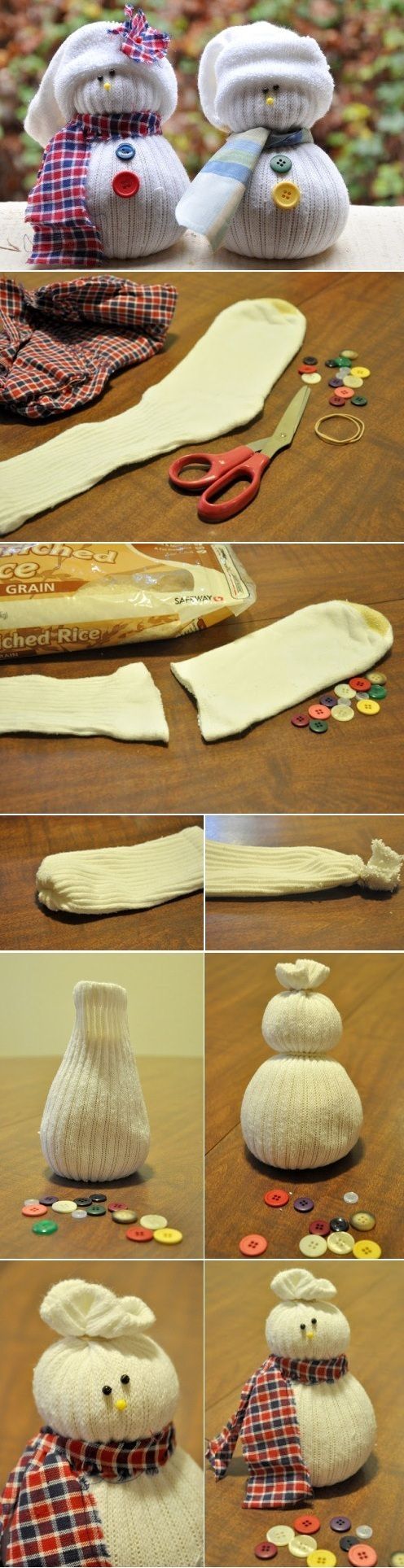 DIY Sock Snowmen. 