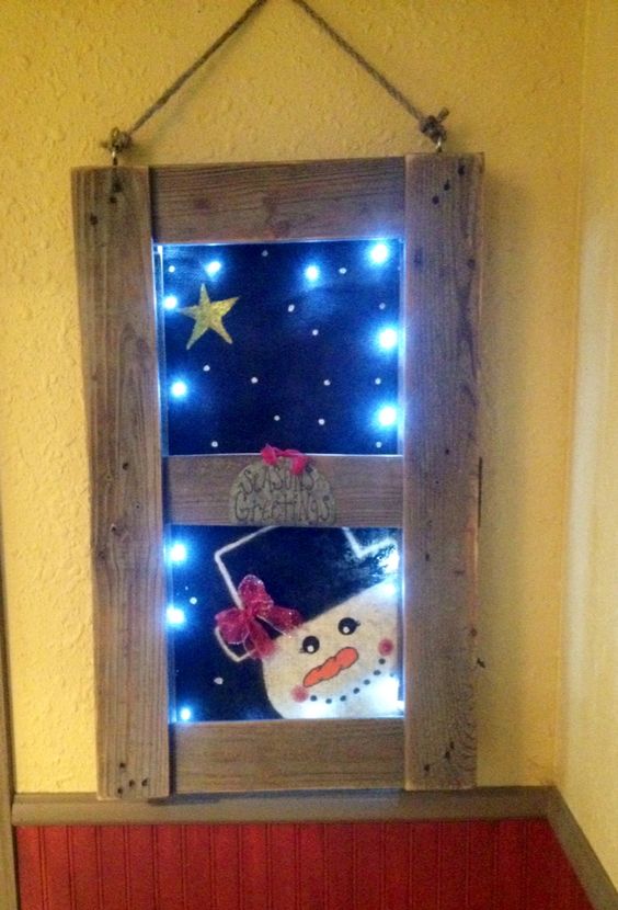 Snowman Pallet Window. 