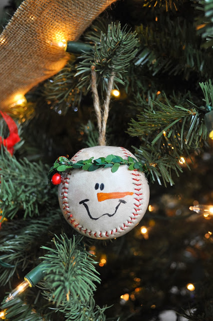 Baseball Snowman Ornament. 