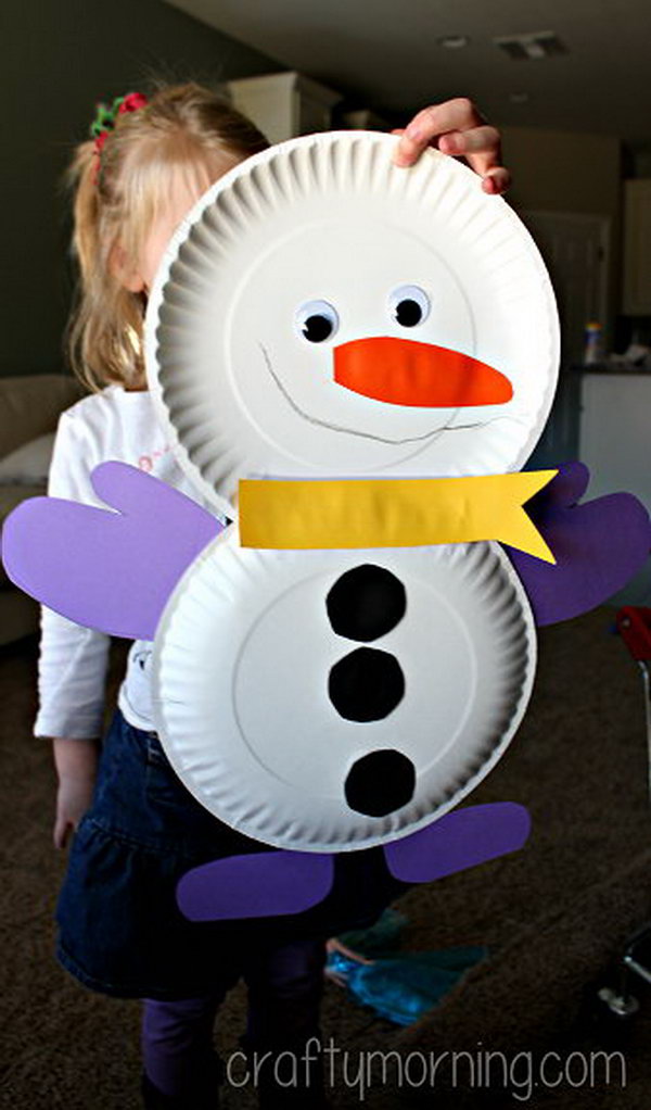 cute paper plate snowman craft. 