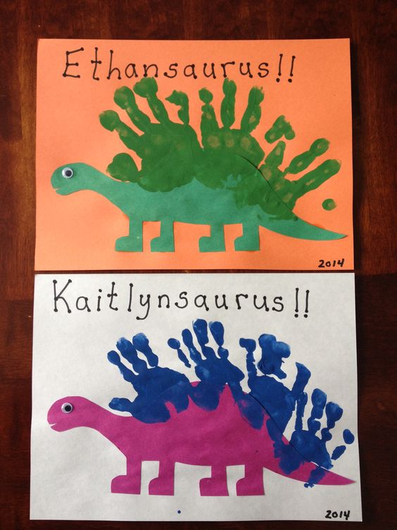 Handprint Dinosaurs. 