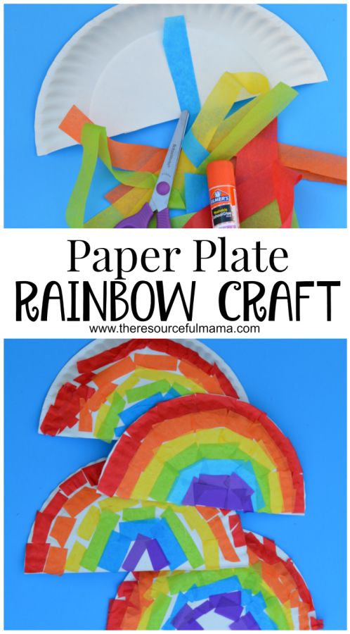 Colorful Paper Plate Rainbow Craft. 