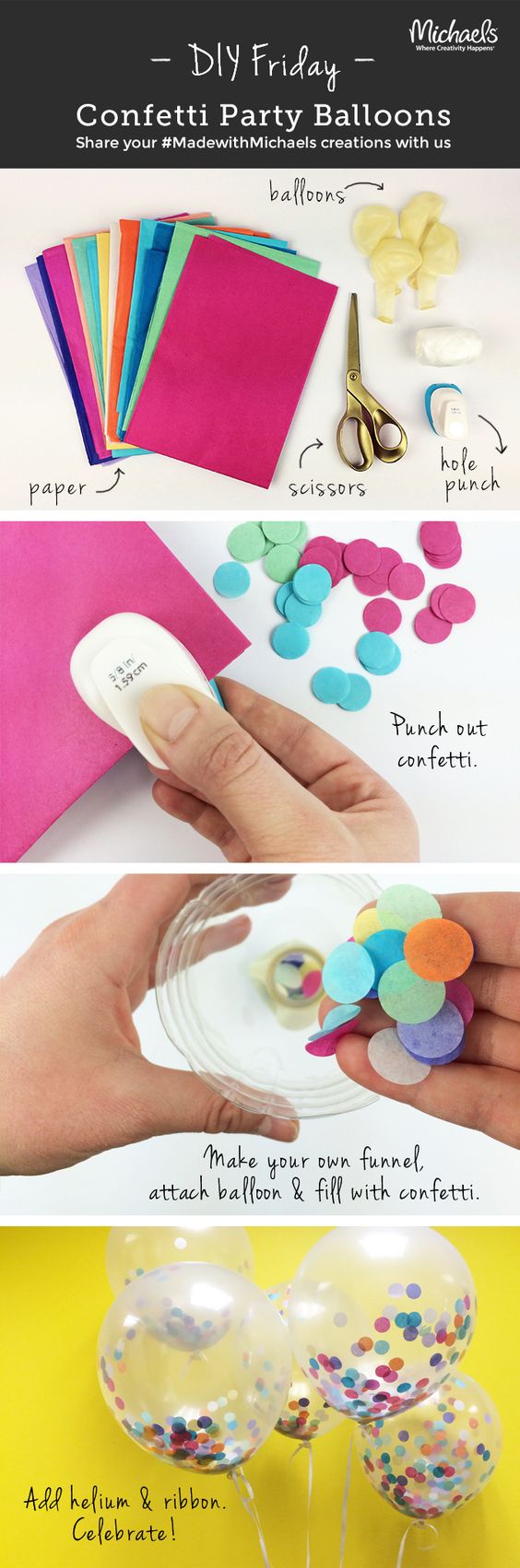 Add a Pop of Color to any Party with these Confetti Balloons. 