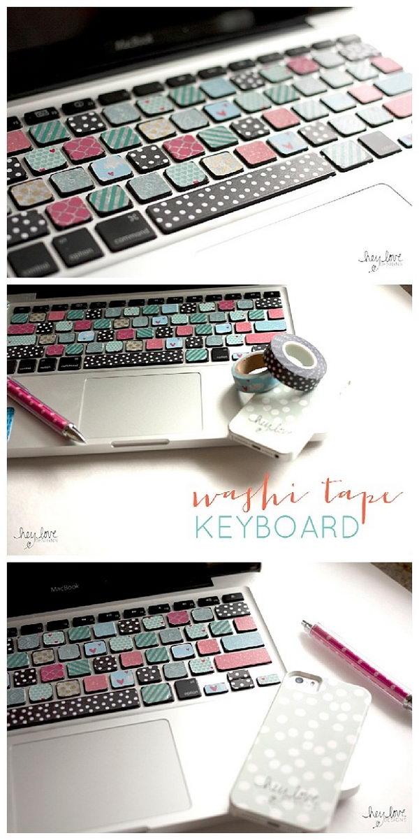 Washi Decorated Keyboard. 