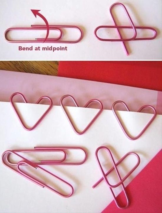 Heart Shaped Paperclips. 
