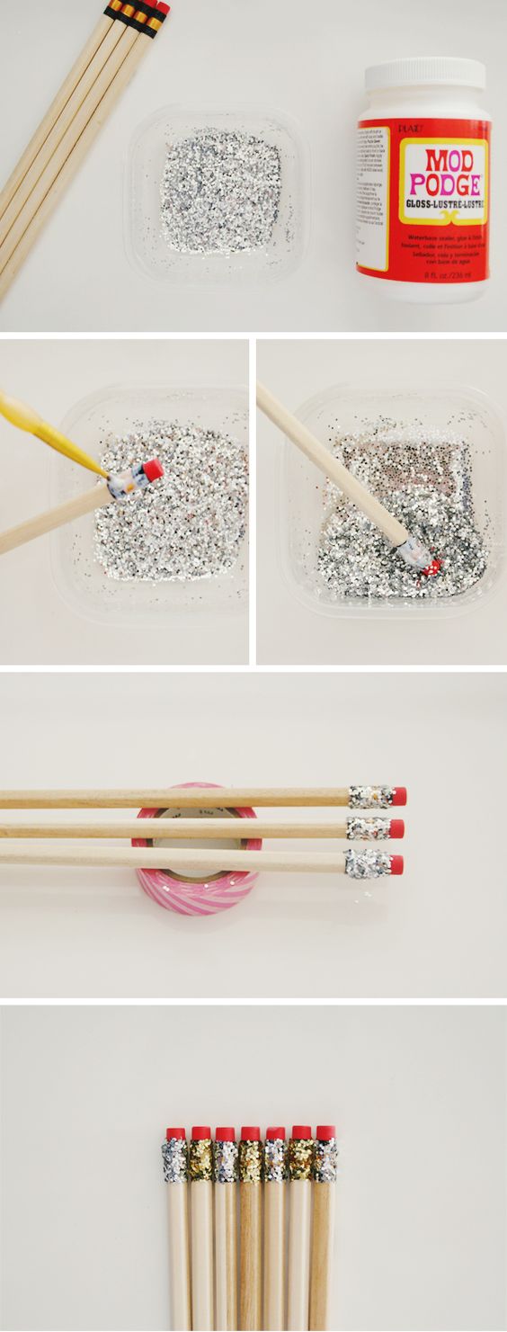 DIY Glitter Pencils. 
