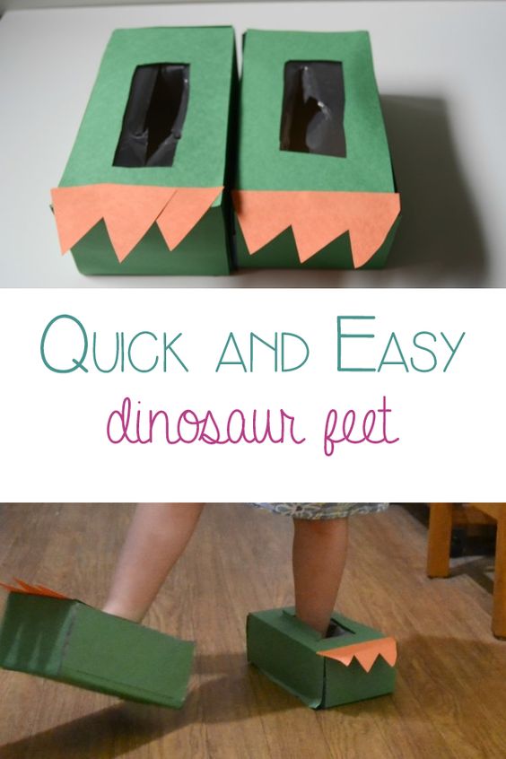 Easy DIY Dinosaur Feet. 