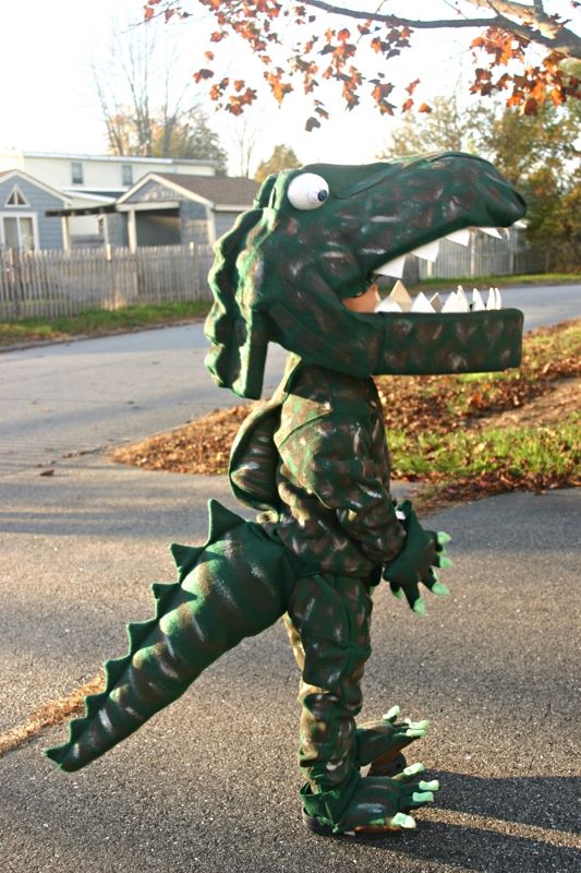 Homemade Dinosaur Halloween Costume. 
