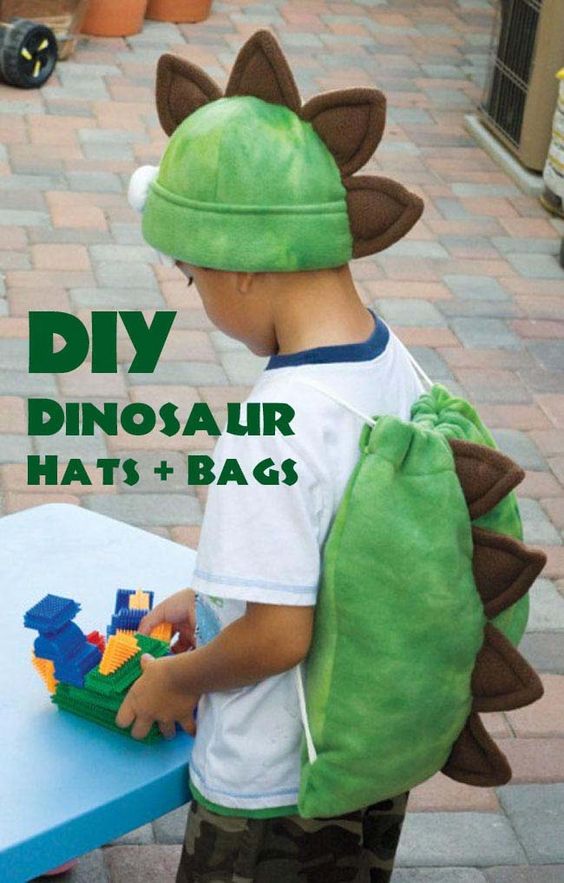 DIY Dinosaur Favor Bags + Hats. 