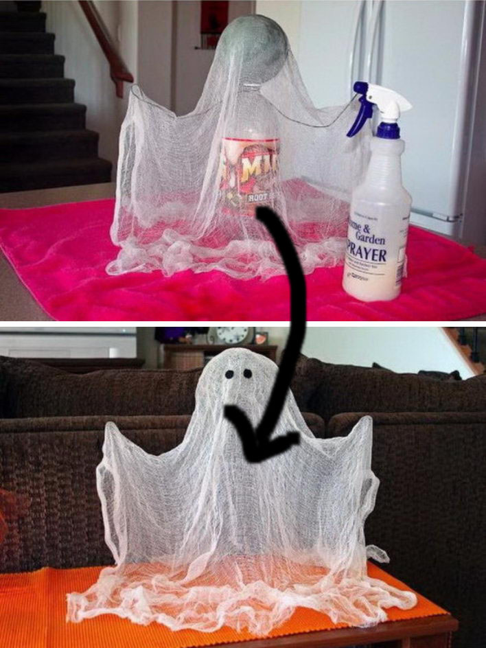 Spooky Floating Cheesecloth Ghost. 