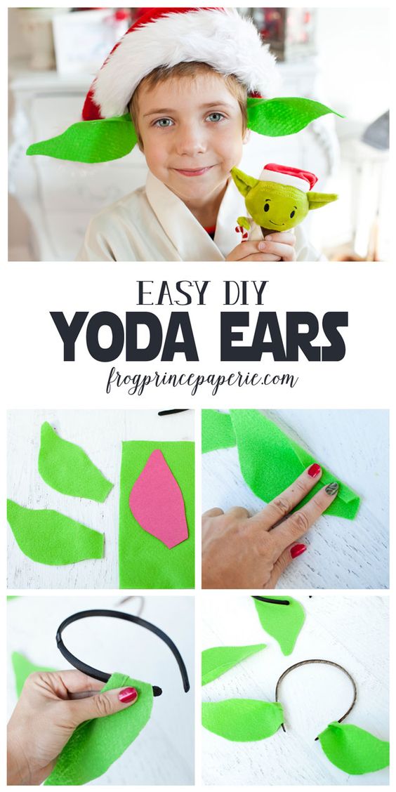 5 minute DIY Yoda Ears from headband. 
